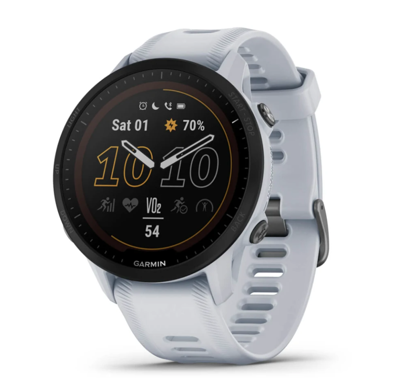 Garmin Forerunner 955 Solar GPS Watch in Whitestone-2